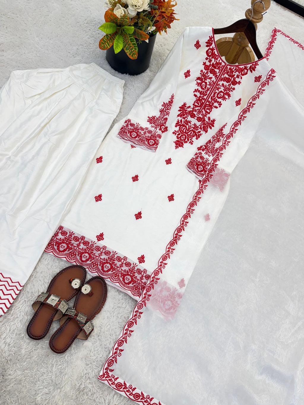 Elegant Rayon Cotton Farshi Suit Set with GMY Silk Embroidered Dupatta