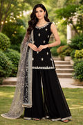 ✨ Designer Black Palazzo Set with Embroidered Dupatta✨