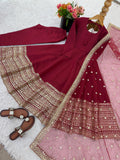Roman Silk Full Flare Anarkali Suit Set
