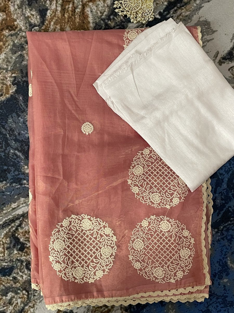 Noor-e-Gulaab Organza Saree