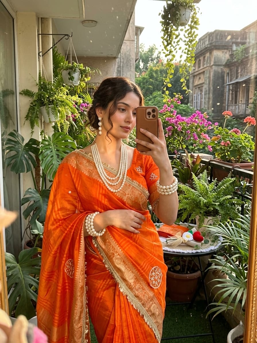 ✨ Fendy Satin Saree – Royal Red Elegance ✨