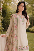 ✨ Cream Floral Embroidered Kurta Set with Farshi Palazzo & Dupatta✨