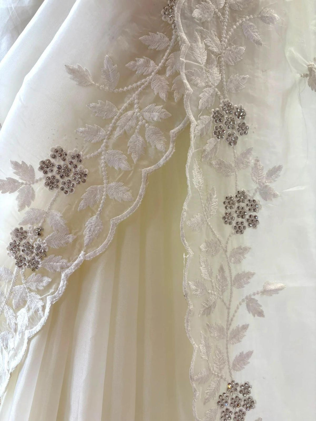 Elegant Pure Organza Saree with Thread & Siroski Work
