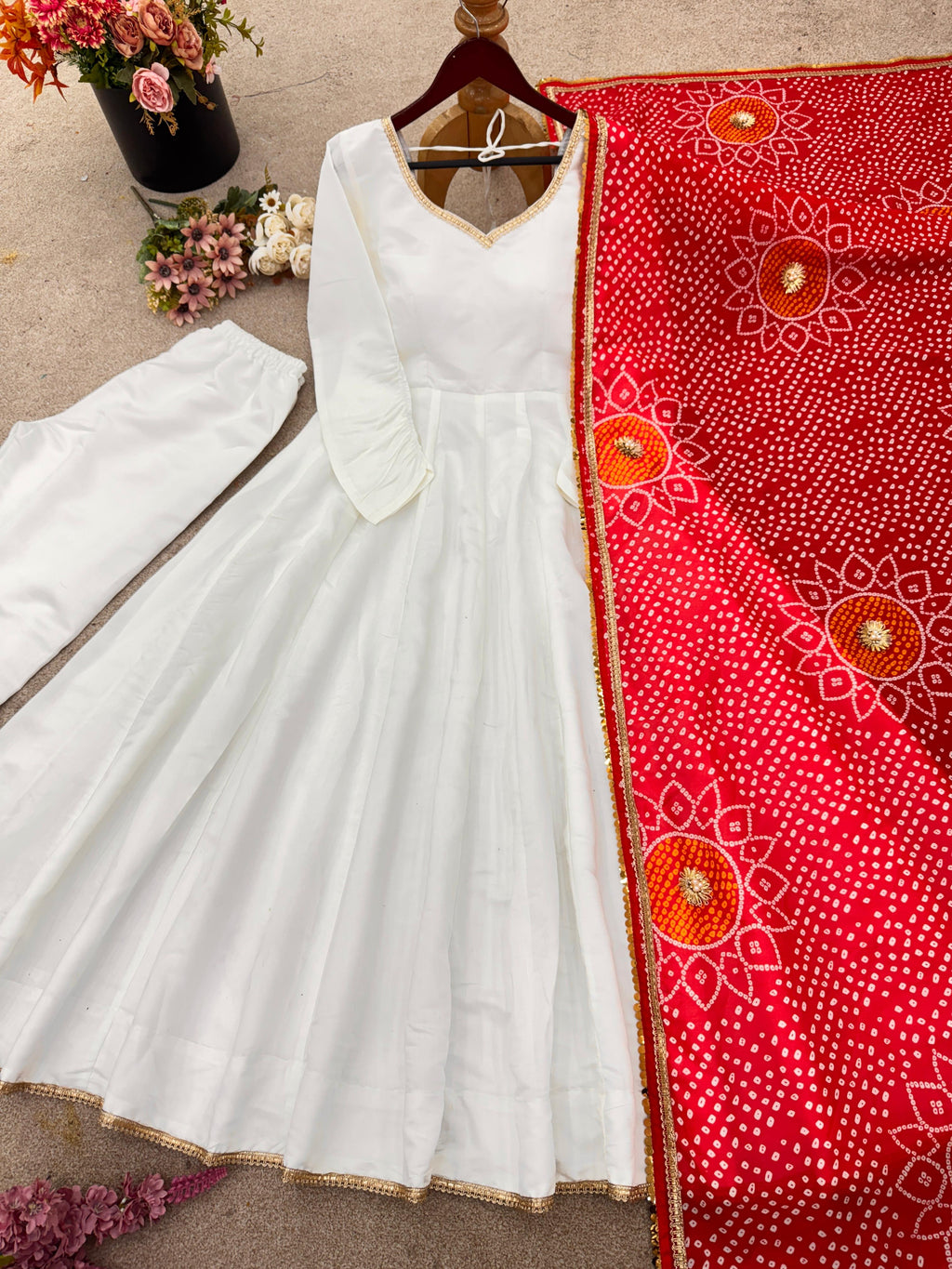 Roman Silk Anarkali Suit Set