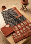 Terracotta Elegance Cotton Mulmul Saree💫