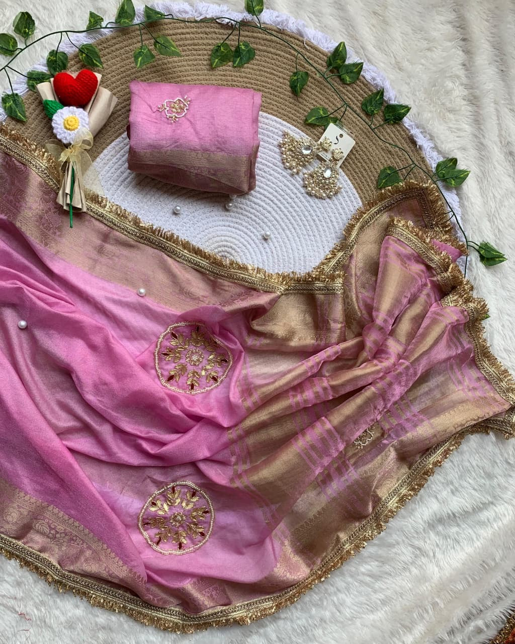 ✨ Fendy Satin Saree – Royal Red Elegance ✨