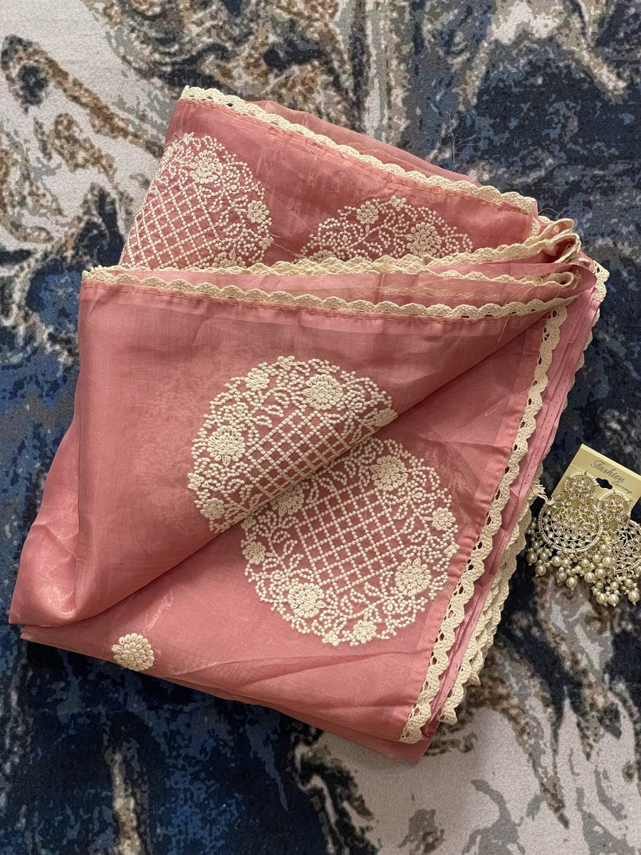 Noor-e-Gulaab Organza Saree