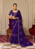 Georgette Embroidered Saree with Meena Border & Designer Blouse