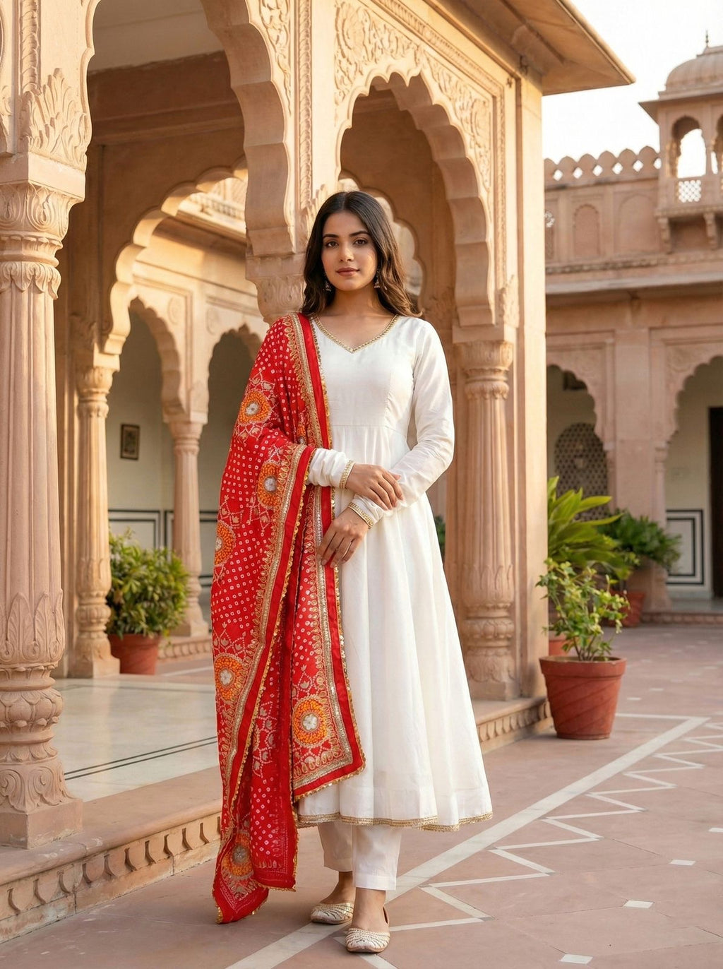 Roman Silk Anarkali Suit Set