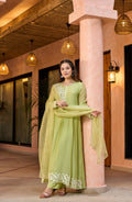Chanderi Silk Embroidered Suit Set