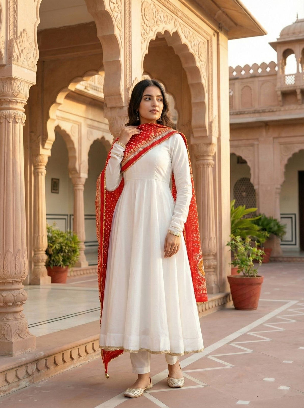 Roman Silk Anarkali Suit Set