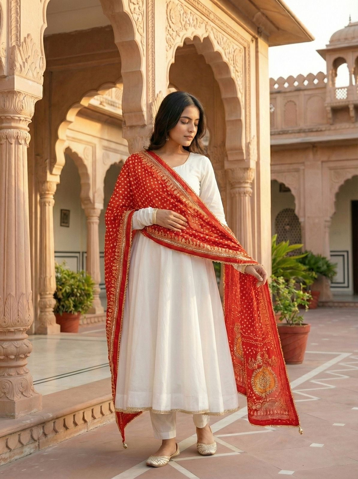 Roman Silk Anarkali Suit Set
